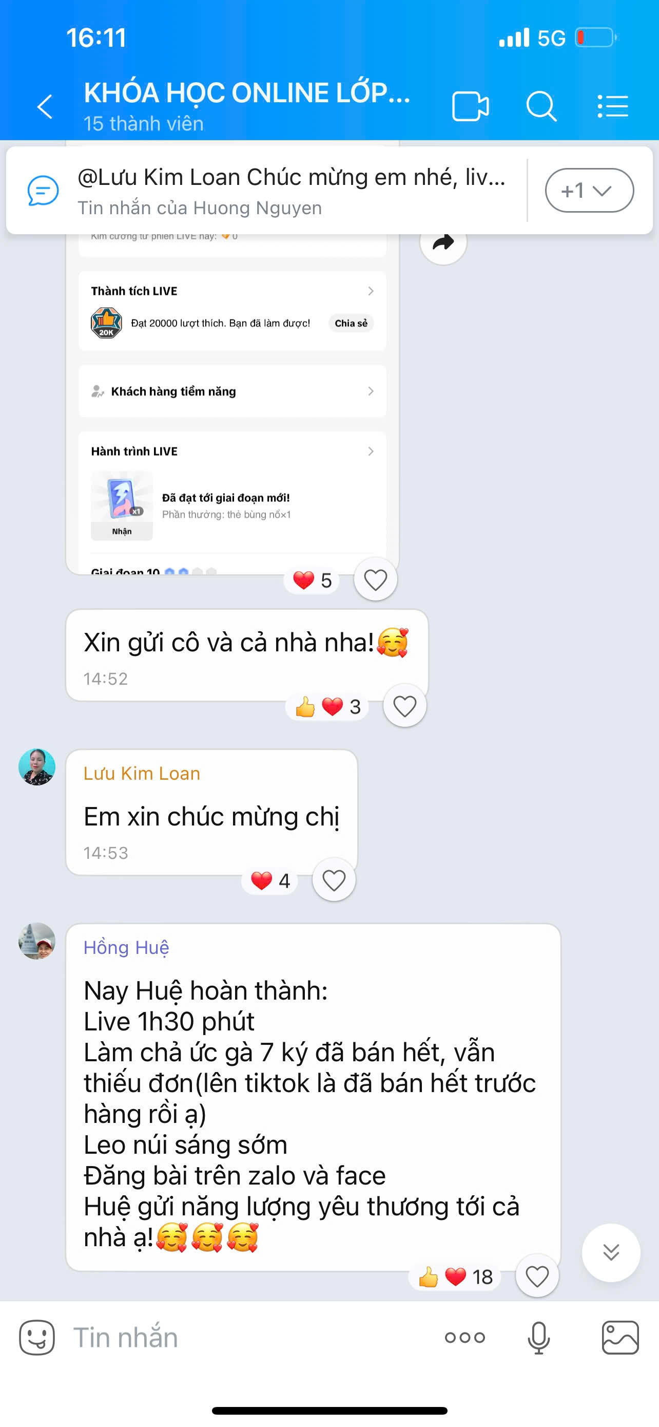 Feedback của học viên 1